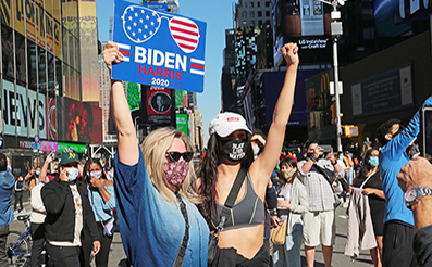Biden Victory Rally : Times Square : New York : News Photos : Richard Moore : Photographer